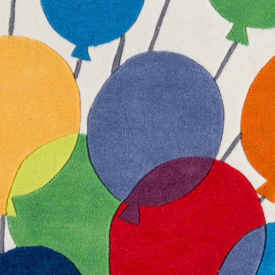 Rug, Momeni, Lil Mo Whimsy, LMJ16, Multi Balloons, 5' X 5' Round, 21495