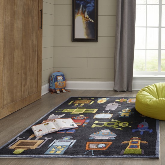 Rug, Momeni, Lil Mo Whimsy, LMJ-1, Steel Blue, 8' X 10', 17254