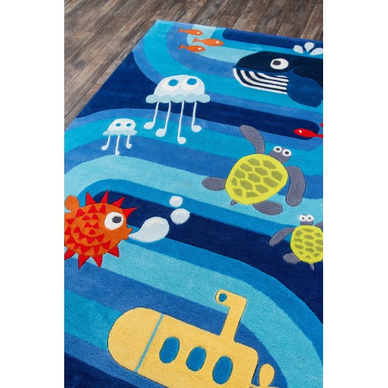 Rug, Momeni, Lil Mo Whimsy, LMJ21, Blue, 3' X 5', 23758