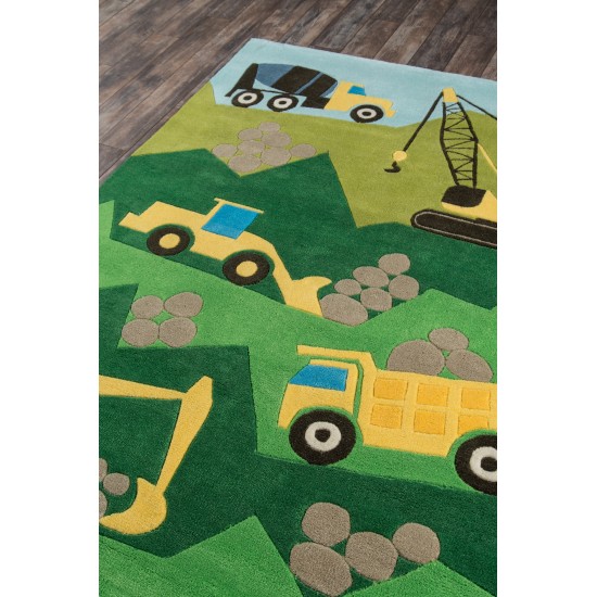 Rug, Momeni, Lil Mo Whimsy, LMJ24, Green, 5' X 5' Round, 28565