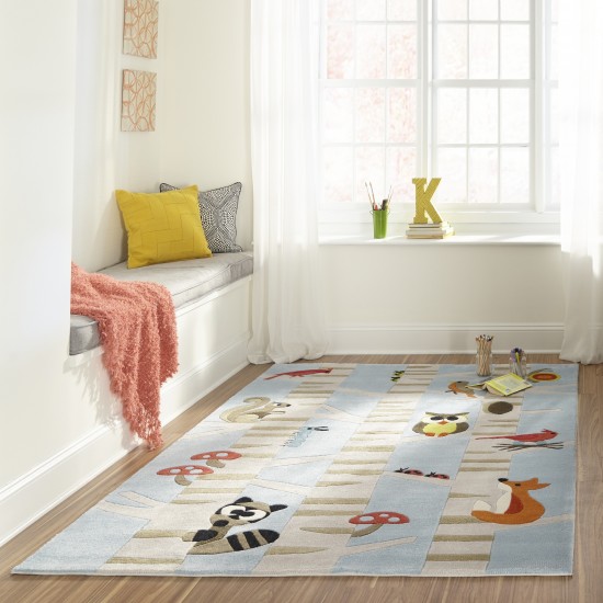 Rug, Momeni, Lil Mo Whimsy, LMJ29, Light Blue, 3' X 5', 32297