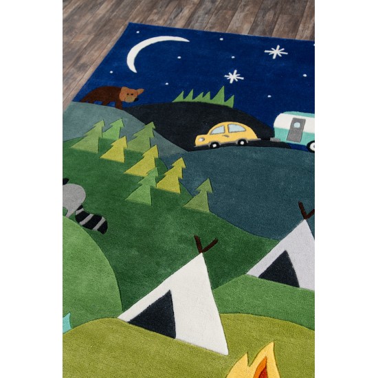 Rug, Momeni, Lil Mo Whimsy, LMJ31, Blue, 2' X 3', 32294