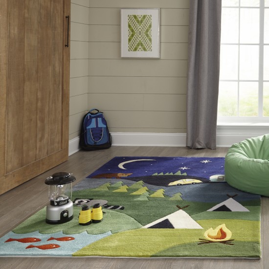 Rug, Momeni, Lil Mo Whimsy, LMJ31, Blue, 4' X 6', 32305