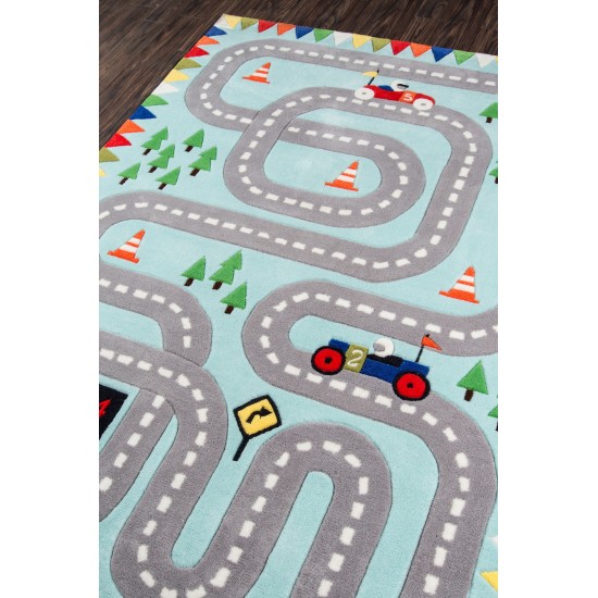 Rug, Momeni, Lil Mo Whimsy, LMJ34, Light Blue, 2' X 3', 36825