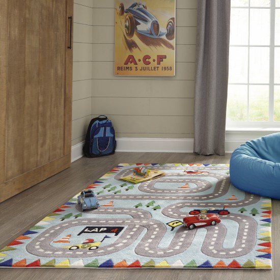 Rug, Momeni, Lil Mo Whimsy, LMJ34, Light Blue, 2' X 3', 36825