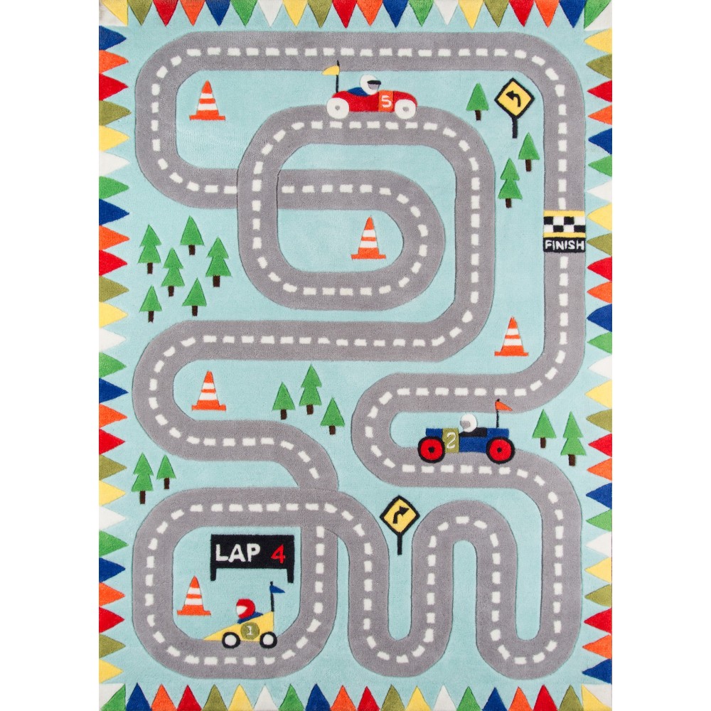 Rug, Momeni, Lil Mo Whimsy, LMJ34, Light Blue, 5' X 7', 36839