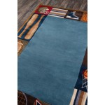 Rug, Momeni, Lil Mo Whimsy, LMJ-4, Denim, 5' X 7', 17249