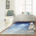 Rug, Momeni, Lil Mo Hipster, LMT11, Blue, 2' X 3', 22488