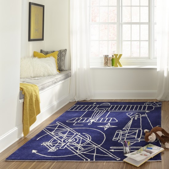 Rug, Momeni, Lil Mo Hipster, LMT16, Navy, 4' X 6', 29406