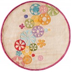 Rug, Momeni, Lil Mo Hipster, LMT-8, Ivory, 5' X 5' Round, 20227