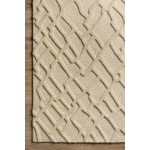 Crest Casual Trellis Hand Spun Wool Area Rug, 5’ x 7’6", Linen, ACR31LI5X8