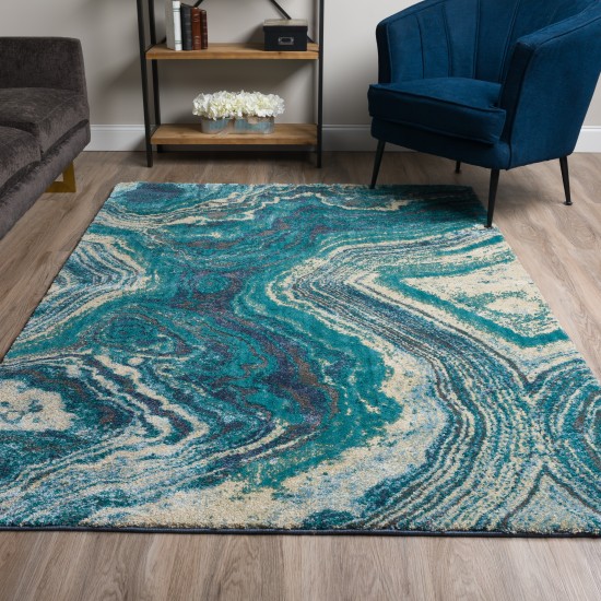 Addison Cosmo Contemporary Ocean Area Rug, 3’3" x 5’1", Ocean, ACS41OC3X5