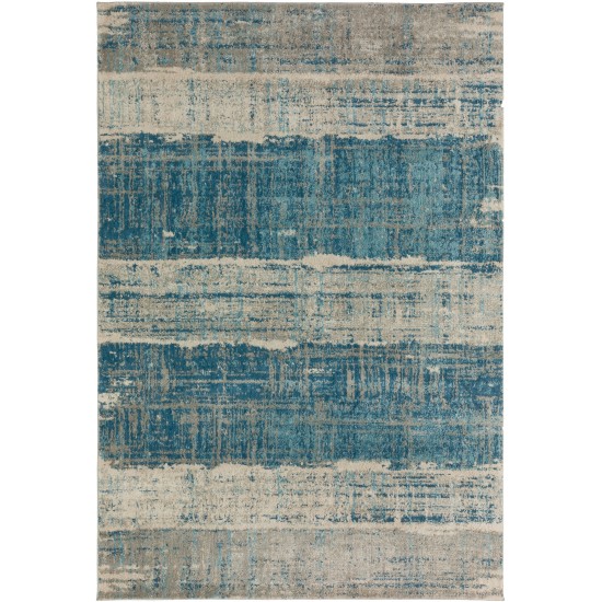 Addison Emporium Modern Blue Microfiber Area Rug, 5’1" x 7’5", Blue, AEM32BL5X7