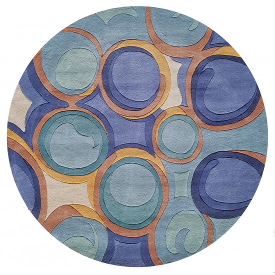 Rug, Momeni, New Wave, NW133, Blue, 8' X 11', 20689
