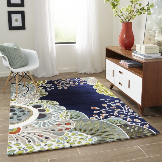 Rug, Momeni, New Wave, NW146, Navy, 2'6" X 8' Runner, 33405