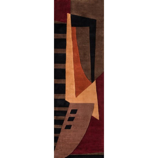 Rug, Momeni, New Wave, NW-22, Pomegranate, 2'6" X 8' Runner, 83493
