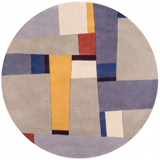 Rug, Momeni, New Wave, NW-23, Grey, 5'9" X 5'9" Round, 83574