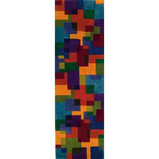 Rug, Momeni, New Wave, NW-49, Multi, 5'9" X 5'9" Round, 94195