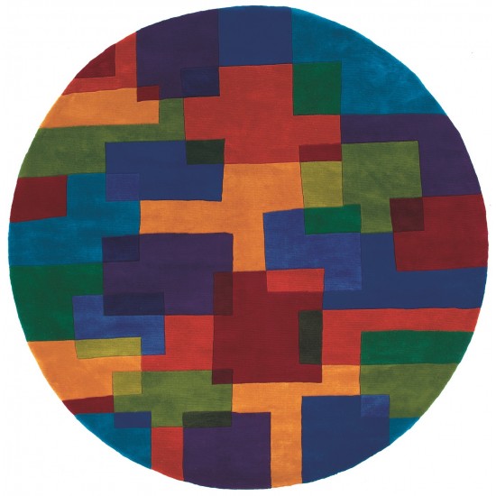 Rug, Momeni, New Wave, NW-49, Multi, 5'9" X 5'9" Round, 94195
