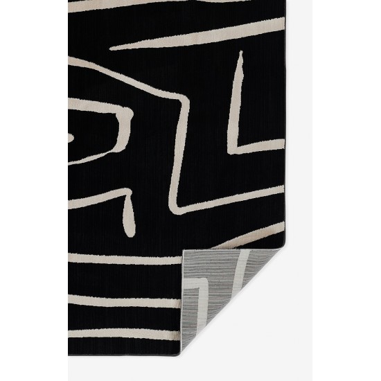 Rug, Momeni, Noho, NO-04, Black, 2'3" X 7'6" Runner, 49683