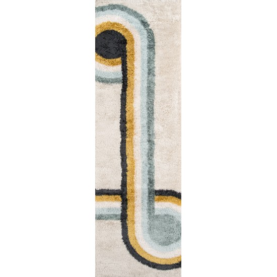 Rug, Novogratz, Retro, RET-3, Blue, 2' X 3', 36328