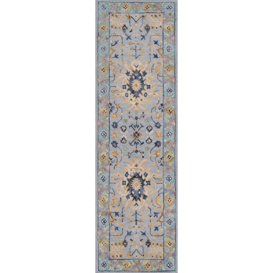 Rug, Momeni, Tangier, TAN30, Blue, 2'3" X 8' Runner, 36775