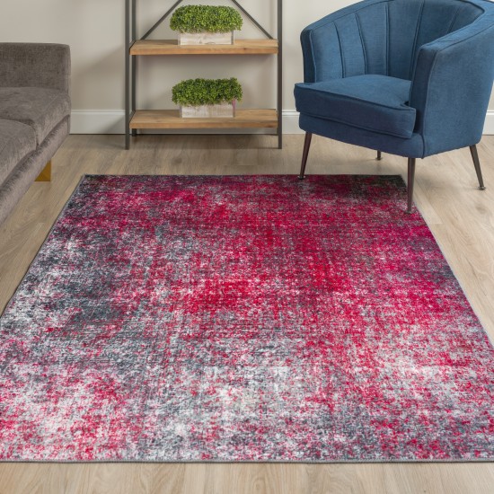 Odyssey Vibrant Velvet Non-skid Area Rug, 5’ x 7’6", Mercury, AOD37ME5X8