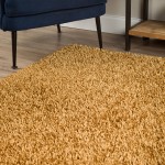 Addison Ojai Solid Shag Area Rug, 8’ x 10’, Aureate, AOJ31AR8X10