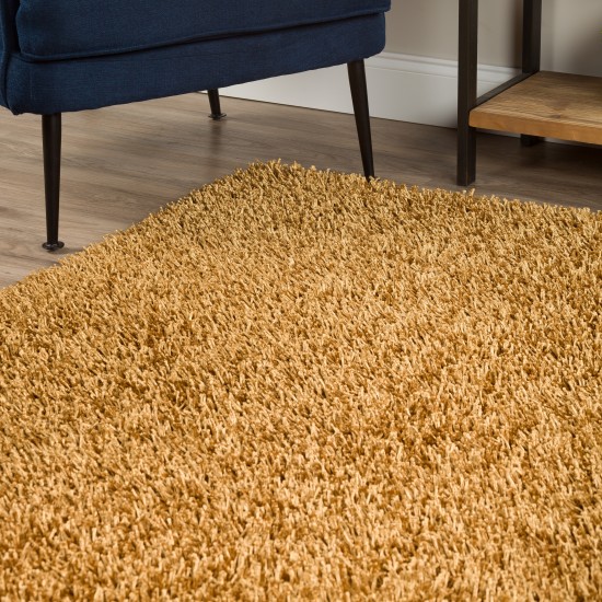 Addison Ojai Solid Shag Area Rug, 8’ x 10’, Aureate, AOJ31AR8X10
