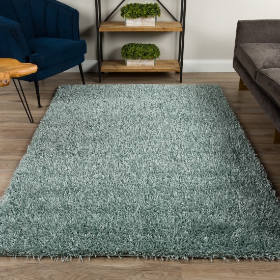 Addison Ojai Solid Shag Area Rug, 3’6" x 5’6", Blue, AOJ31BL4X6