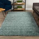 Addison Ojai Solid Shag Area Rug, 8’ x 10’, Blue, AOJ31BL8X10