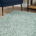 Addison Ojai Solid Shag Area Rug, 8’ x 10’, Blue, AOJ31BL8X10