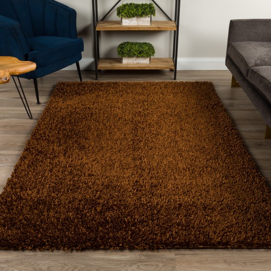 Addison Ojai Solid Shag Area Rug, 8’ x 10’, Brown, AOJ31BR8X10