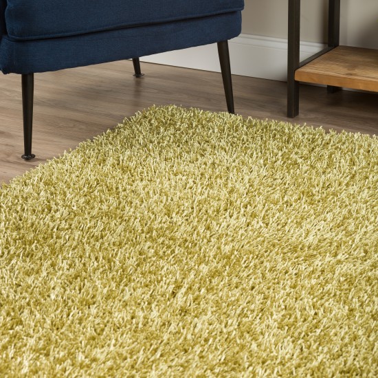 Addison Ojai Solid Shag Area Rug, 3’6" x 5’6", Green, AOJ31GN4X6