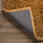 Addison Ojai Solid Shag Area Rug, 3’6" x 5’6", Khaki, AOJ31KH4X6