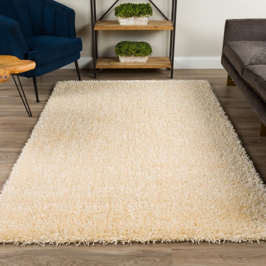 Addison Ojai Solid Shag Area Rug, 3’6" x 5’6", Linen, AOJ31LI4X6