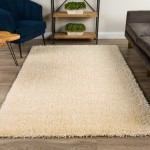 Addison Ojai Solid Shag Area Rug, 9’ x 13’, Linen, AOJ31LI9X13