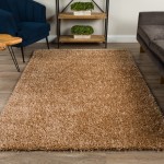 Addison Ojai Solid Shag Area Rug, 3’6" x 5’6", Mushroom, AOJ31MU4X6