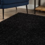 Addison Ojai Solid Shag Area Rug, 3’6" x 5’6", Night, AOJ31NI4X6