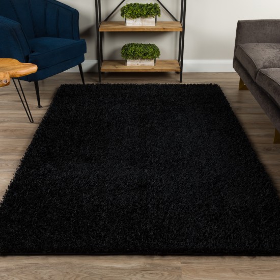 Addison Ojai Solid Shag Area Rug, 9’ x 13’, Night, AOJ31NI9X13