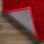 Addison Ojai Solid Shag Accent Rug, 2’ x 3’, Ruby, AOJ31RU2X3