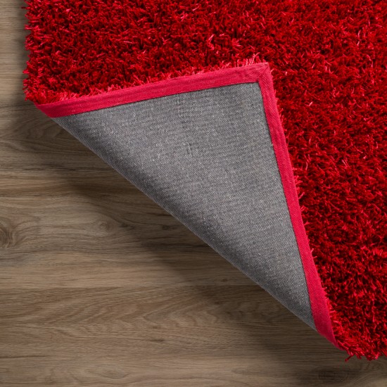 Addison Ojai Solid Shag Accent Rug, 2’ x 3’, Ruby, AOJ31RU2X3