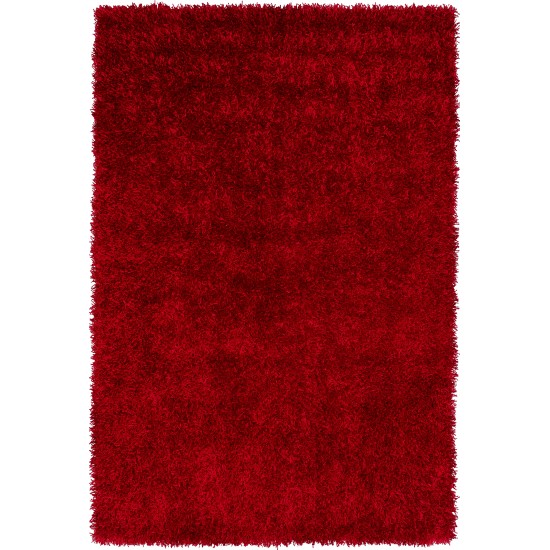 Addison Ojai Solid Shag Area Rug, 3’6" x 5’6", Ruby, AOJ31RU4X6