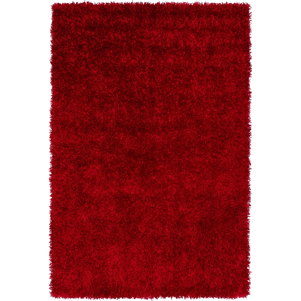 Addison Ojai Solid Shag Area Rug, 3’6" x 5’6", Ruby, AOJ31RU4X6