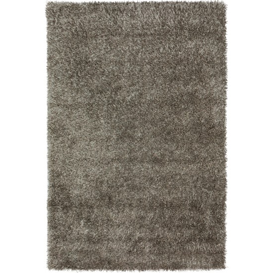 Addison Ojai Solid Shag Area Rug, 3’6" x 5’6", Silver, AOJ31SI4X6