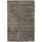 Addison Ojai Solid Shag Area Rug, 5’ x 7’6", Silver, AOJ31SI5X8