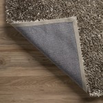 Addison Ojai Solid Shag Area Rug, 9’ x 13’, Silver, AOJ31SI9X13