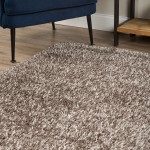 Addison Ojai Solid Shag Area Rug, 9’ x 13’, Silver, AOJ31SI9X13