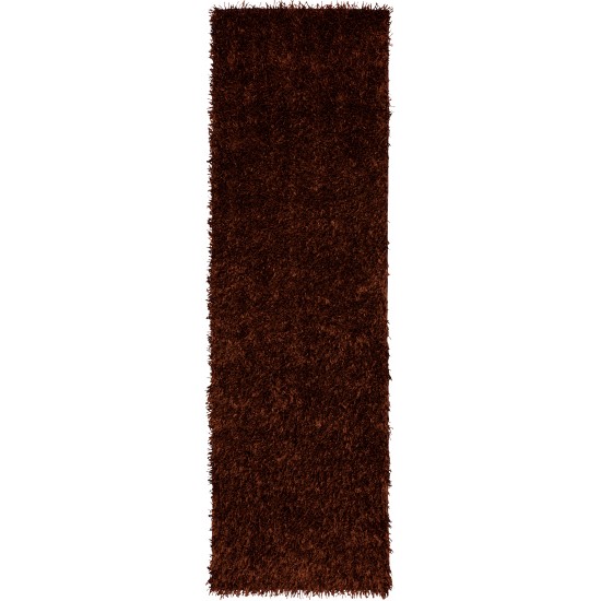 Addison Ojai Solid Shag Runner Rug, 2’3" x 7’6", Spice, AOJ31SP2X8