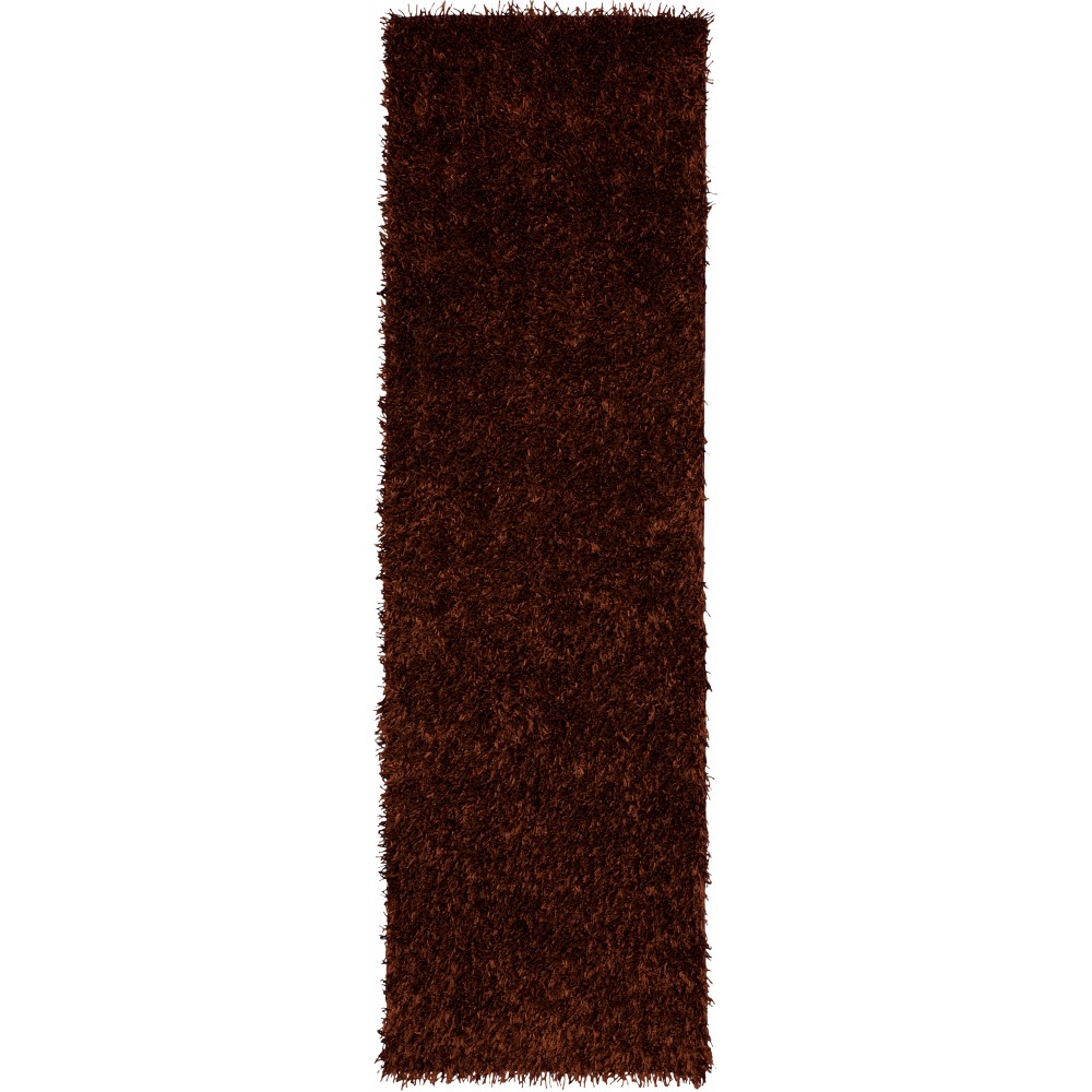 Addison Ojai Solid Shag Runner Rug, 2’3" x 7’6", Spice, AOJ31SP2X8